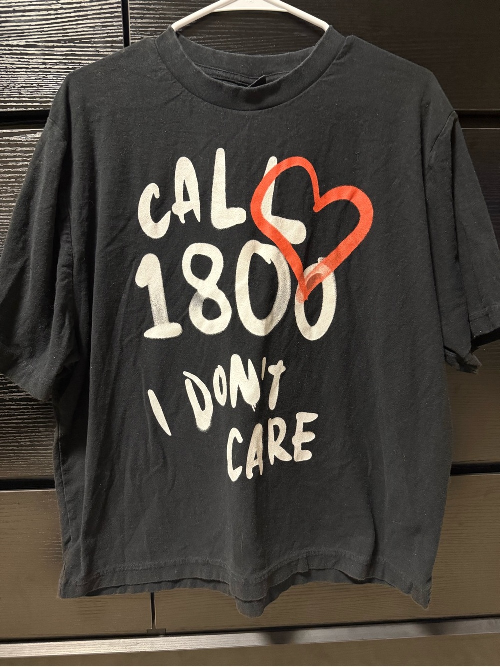 Cotton On Black Graphic Tee with Red Heart